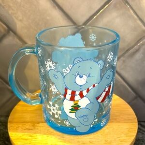 Carebear Wish Bear Blue Christmas coffee cup hot chocolate cup